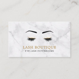 Cartão De Visita Marble Dourado Cílios Sobrancelha Beleza