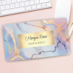 Cartão De Visita Marble & Dourado, Código QR