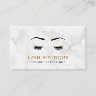 Cartão De Visita Marble Dourado Lash Brow