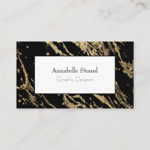 Cartão De Visita Marble Elegante Profissional Dourado