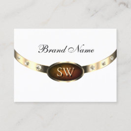 Cartão De Visita Marble Laranja Dourado Luxurioso com Iniciais