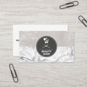 Cartão De Visita Marble Makeup Brushes