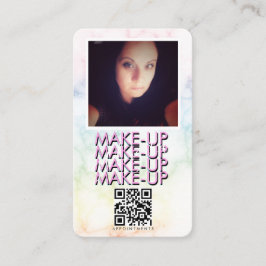 Cartão De Visita Marble Makeup Salon QR Code Foto