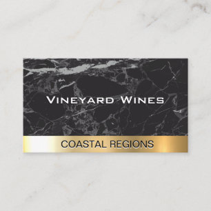 Cartão De Visita Marble Preto  Luxo metálico Dourado