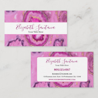 Cartão De Visita Marble Rosa