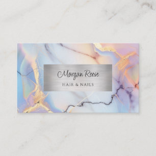 Cartão De Visita Marble & Silver, Código QR