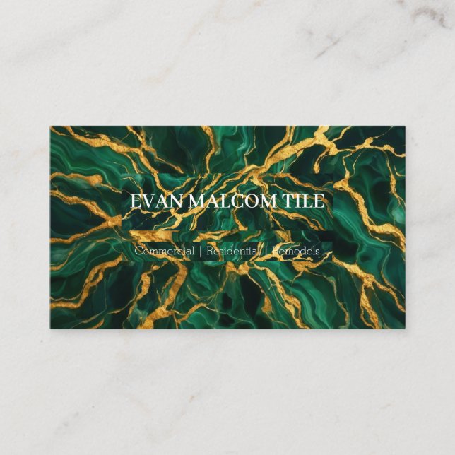 Cartão De Visita Marble Tile Business Card (Frente)