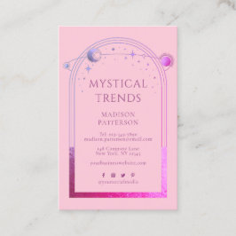 Cartão De Visita Marca Celestial Rosa Roxo Mística