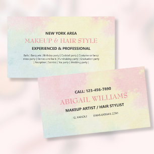 Cartão De Visita Marca d'água Colorida Moderna e Lista Estilista d