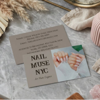 Cartão De Visita Marca de Beleza Estética para Salão de Unhas, Spa,