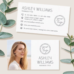 Cartão De Visita Marca de Logo Colorido de Foto Personalizada Moder