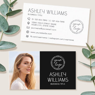 Cartão De Visita Marca de Logo de Cor de Foto Personalizada Moderna