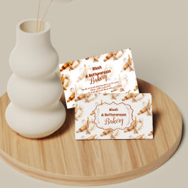 Cartão De Visita Marca de Padaria Vintage Buttercream