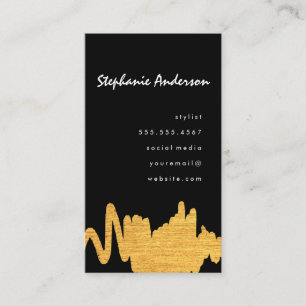 Cartão De Visita Marca de Textura Dourada de Luxe Faux