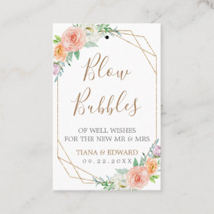 Cartão De Visita Marca de Wand de Flores Geométricas de Aquarela