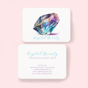 Cartão De Visita Marca Elegante Holograph Watercolor Crystal Script