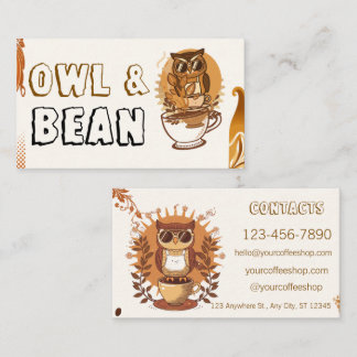 Cartão De Visita Marca Personalizável de Negócios de Café