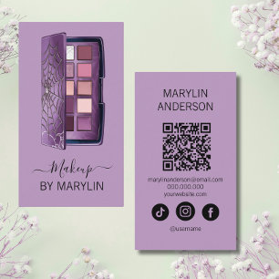 Cartão De Visita Marcação Gótica Paleta Eyeshadow Código QR Scannab