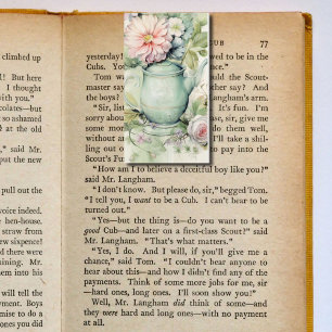 Cartão De Visita Marcadores de Favoritos Florais de Bule Verde