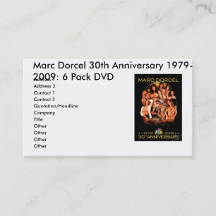 Cartão De Visita MARCDORCEL30, aniversário 1979 de Marc Dorcel 30o…