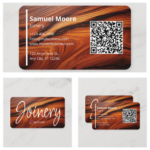 Cartão De Visita Marcenaria Moderna Madeira Cocobolo