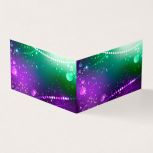 Cartão De Visita Mardi Gras Festivo Purple Background