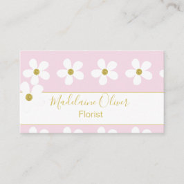 Cartão De Visita Margarida Branca Floral Rosa Branca Florista Profi