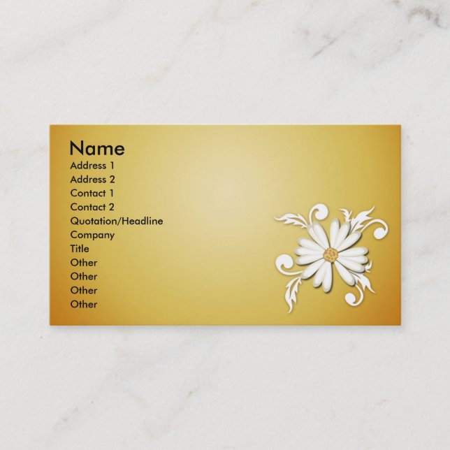 Cartão De Visita Margarida da luz do sol (Frente)