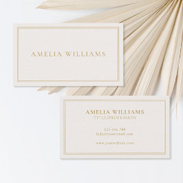 Cartão De Visita Margem Mínima Elegante Dourada Dois