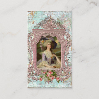 Cartão De Visita Marie Antonieta em Quadro Rosa