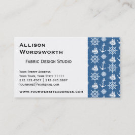 Cartão De Visita Marinheiro do capitão de navio azul náutico e