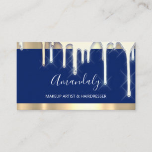 Cartão De Visita Marinho Artista Makeup Hairdresser Unidades 3D Dou