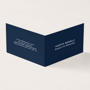 Cartão De Visita Marinho Azul Especial Único Gerente Executivo Mode