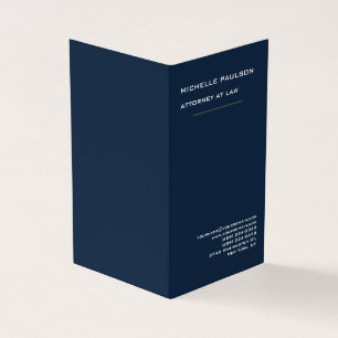 Cartão De Visita Marinho Blue Elegant Plain Professional Modern