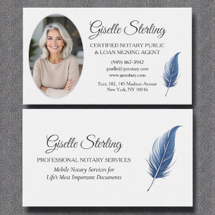 Cartão De Visita Marinho Blue Mobile Notary Public Modern Photo