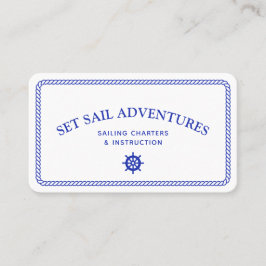 Cartão De Visita Marinho Branco de Capa de Navio de Navegação por C