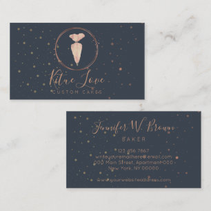 Cartão De Visita Marinho Chef Utensls Whissils Spoon Saco de pastel