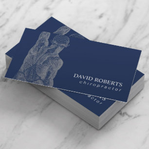 Cartão De Visita Marinho da terapia da massagem do Chiropractor da