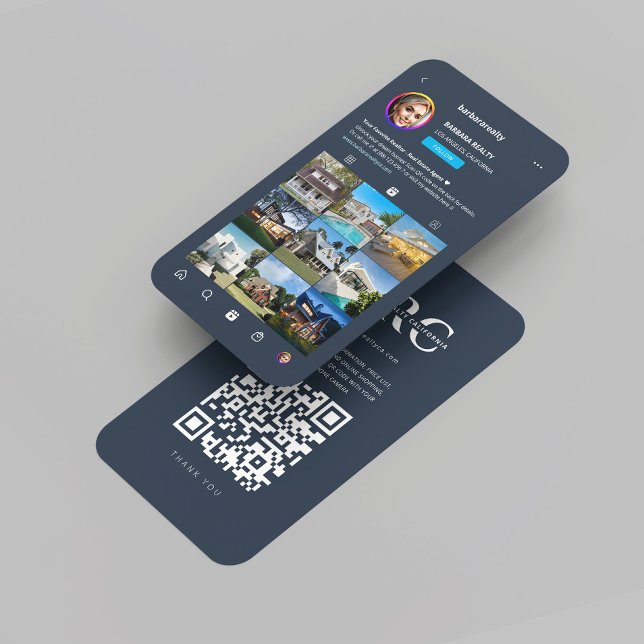 Cartão De Visita Marinho de Imóveis Imóveis de Monograma do Realtor (Modern Realtor Monogram Instagram Real Estate Navy Business Card
)