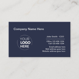 Cartão De Visita Marinho de logotipo profissional corporativo azul