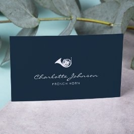 Cartão De Visita Marinho de músico legista do Corno francês azul