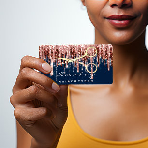 Cartão De Visita Marinho de tesoura de Ouro profissional