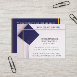 Cartão De Visita Marinho de varejo e Boné de formatura amarelo