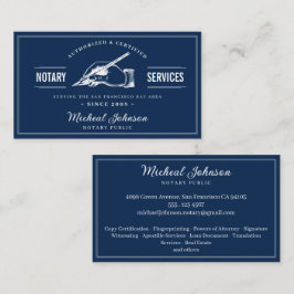 Cartão De Visita Marinho de Vintage Profissional de Serviços Notóri