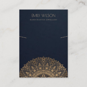 CARTÃO DE VISITA MARINHO DOURADO CLÁSSICO ORNAMENTADO MANDALA NECK