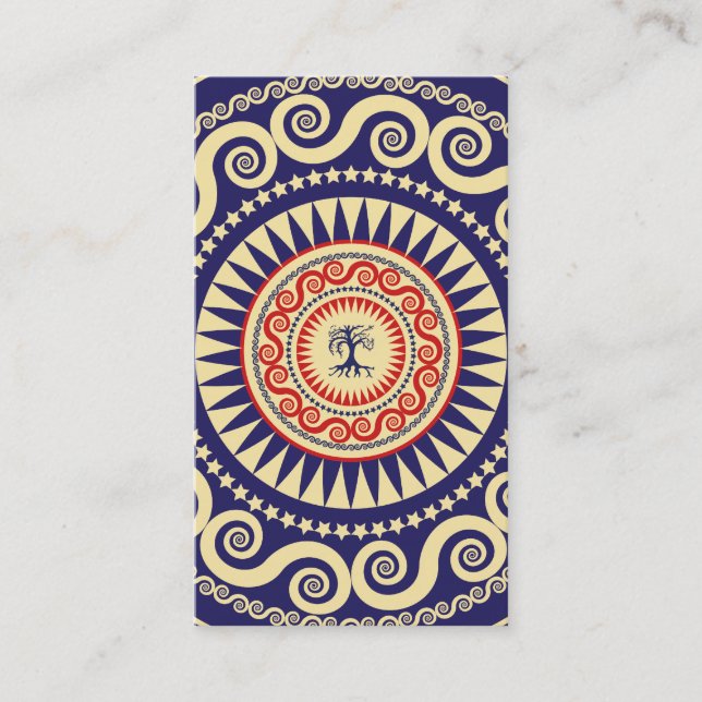 Cartão De Visita Marinho e vermelho da árvore de Stella (Frente)