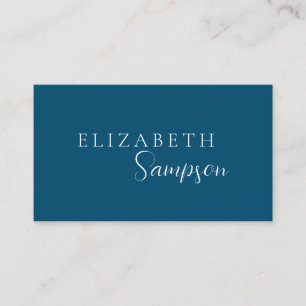 Cartão De Visita Marinho Elegante moderno azul e branco