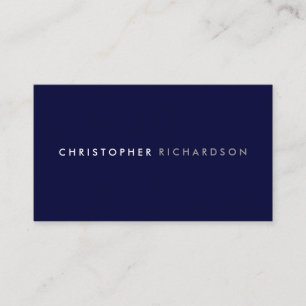 Cartão De Visita Marinho escuro MODERNO E MINIMAL azul