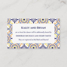 Cartão De Visita Marinho espanhol Amarelo Azulejo Mediterrâneo Pers