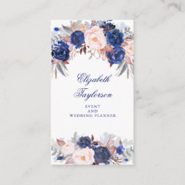 Cartão De Visita Marinho Floral Watercolor